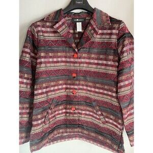 VTG Sag Harbour Women’s Tapestry Jacket SZ 10 Boho Red Abstract Jacket